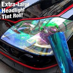 img 3 attached to Gloss Chameleon Blue Rainbow Vinyl Headlight Wet Tinting Adhesive Wrap Roll - Extra Large 12 Inchx 60 Inch