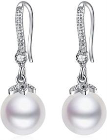 img 4 attached to 💎 Stunning 14K Plated Freshwater Hypoallergenic Earrings for Women & Girls