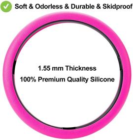 img 1 attached to King Company Soft Silicone Car Steering Wheel Cover Non-Slip Car Decoration Steering Wheel Cover (Pink)