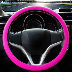 img 4 attached to King Company Soft Silicone Car Steering Wheel Cover Non-Slip Car Decoration Steering Wheel Cover (Pink)