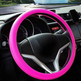 img 3 attached to King Company Soft Silicone Car Steering Wheel Cover Non-Slip Car Decoration Steering Wheel Cover (Pink)