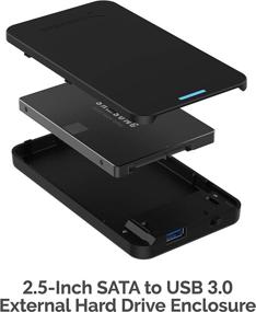 img 2 attached to 💻 SABRENT Tool-Free External Hard Drive Enclosure 2.5-Inch SATA to USB 3.0 [Optimized for SSD, UASP SATA III Support] - Black (EC-UASP)