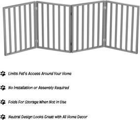 img 2 attached to 🚪 Freestanding Wooden Dog Gate for Doorways, Stairs, or House - PETMAKER Pet Gate Collection: Folding Accordion Style Indoor Dog Fence