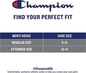 img 1 attached to 🧦 Champion Men's Double Dry Performance Quarter Socks, Pack of 6