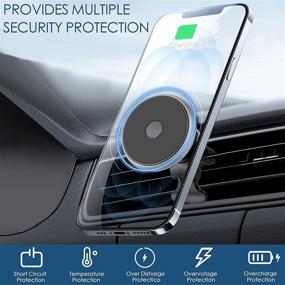 img 4 attached to Lopnord Magnetic Car Mount Wireless Charger: iPhone 13 Pro Max Mini Magsafe Compatible with Windshield, Air Vent Clip, Dashboard - Ideal Mag Safe Case Accessory