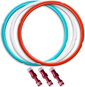 img 4 attached to 3-Pack Silicone Sealing Rings with 3 Float Valves - Savory Sky Blue, Sweet Cherry Red, and Common Transparent White