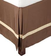 🛏️ hotel collection ~ twin bed skirt, 100% cotton ~ superior 300 thread count ~ mocha with honey ~ 15 inch drop logo