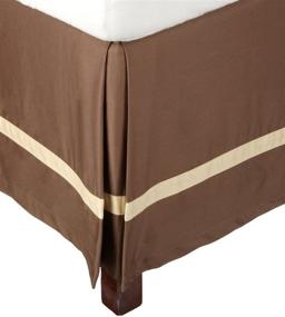 img 3 attached to 🛏️ Hotel Collection ~ Twin Bed Skirt, 100% Cotton ~ Superior 300 Thread Count ~ Mocha with Honey ~ 15 Inch Drop