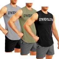 💪 men's gym revolution athletic muscle tank tops - ideal for workout, bodybuilding, fitness – sleeveless shirt logo