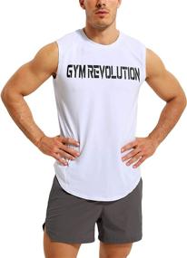 img 3 attached to 💪 Men's Gym Revolution Athletic Muscle Tank Tops - Ideal for Workout, Bodybuilding, Fitness – Sleeveless Shirt