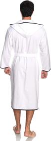 img 3 attached to Cotton Hooded Bathrobe in White and Gray by TowelSelections