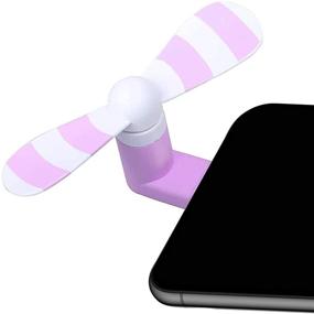 img 4 attached to 🌬️ Портативный вентилятор Seekermaker Mini, совместимый с смартфонами iPhone 11 X Xs Max 8 7 6 S Plus 5 5s 5c SE Pad air pro mini (фиолетовый)