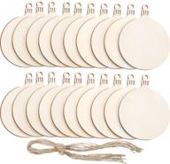 🎄 tatuo pack of 50 unfinished wood ornaments: round wood slices for christmas decoration hanging and diy craft - embellishments for woodwork logo