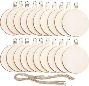 img 4 attached to 🎄 Tatuo Pack of 50 Unfinished Wood Ornaments: Round Wood Slices for Christmas Decoration Hanging and DIY Craft - Embellishments for Woodwork