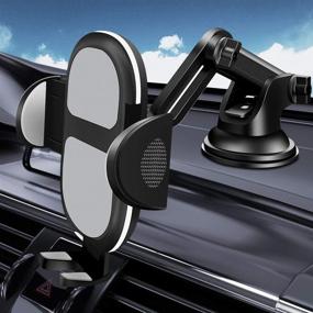 img 4 attached to 📱 Versatile Car Phone Holder with 360° Rotatable Mount - Universal 4-7 inch Mobile Phone Dash/Windshield Mount