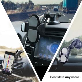 img 3 attached to 📱 Versatile Car Phone Holder with 360° Rotatable Mount - Universal 4-7 inch Mobile Phone Dash/Windshield Mount