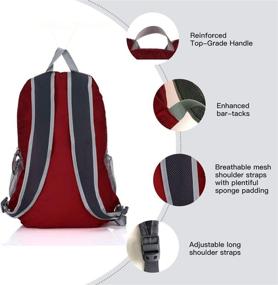 img 1 attached to 🎒 Outlander 20L/33L: Unmatched Durability in a Packable Lightweight Travel Hiking Backpack Daypack (Dark Red, 20L)