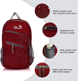 img 2 attached to 🎒 Outlander 20L/33L: Unmatched Durability in a Packable Lightweight Travel Hiking Backpack Daypack (Dark Red, 20L)