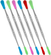 premium 6-pack stainless steel wax carving tool set with colorful silicone tip covers - 4.75 inch sculpting tools logo