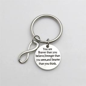 img 2 attached to 🔑 Believe Stronger and Be Braver with Inspirational Keychain