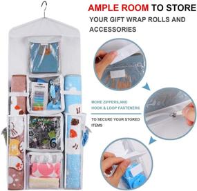 img 3 attached to Ultimate Double Wrapping Paper Organizer with Hanging Pocket Storage Bag