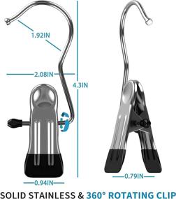 img 2 attached to 🧥 24 PCS BEGONIC Closet Boot Hangers - Laundry Hooks with Towels Boots Hat Clips, Portable Stainless Steel Hangers, Heavy Duty Home Travel Hanging Clothes Organizer Clip