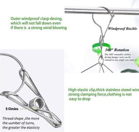 img 2 attached to WICONCEPT Sock Drying Rack: 36 Stainless Steel Clips for Efficient Laundry Drying - Wind-Proof Clothes Hanger Rack - Ideal for Socks, Bras, and More (2 Pack)