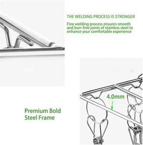 img 1 attached to WICONCEPT Sock Drying Rack: 36 Stainless Steel Clips for Efficient Laundry Drying - Wind-Proof Clothes Hanger Rack - Ideal for Socks, Bras, and More (2 Pack)