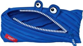 img 4 attached to ROYAL BLUE ZIPIT Monster Pencil Case for Boys - Holds Up to 30 Pens, Machine Washable, Made of One Long Zipper!