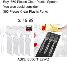 img 1 attached to 🥄 Liacere 360 Clear Plastic Spoons - Heavyweight Disposable Utensils - 6.7-inch Heavy Duty Clear Cutlery - Ideal for Parties and Restaurants