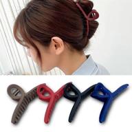 4pcs matte butterfly clip clamp: the ultimate hair solution for women with all hair types! logo