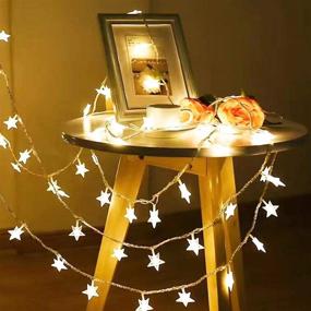 img 4 attached to 🌟 KIMAIRY LED Xmas Fairy Star String Lights - USB Plug-in, 34 Ft, 80 LEDs | Wedding Christmas Halloween Decorations | Tree Plants Gold Stary Light (Battery not Included, Warm White)