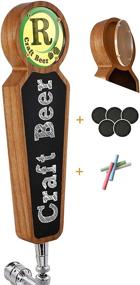 img 4 attached to 🍺 TESLYAR Brown Wooden Chalkboard Tap Handles for Kegerator Bar, Restaurant, Brewery, Craft Beer – Display Labels & Delight Beer-Lovers