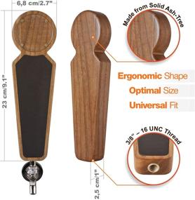 img 3 attached to 🍺 TESLYAR Brown Wooden Chalkboard Tap Handles for Kegerator Bar, Restaurant, Brewery, Craft Beer – Display Labels & Delight Beer-Lovers