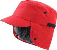 🧢 stay warm and stylish with connectyle mens winter hat - faux fur baseball cap with brim and earflaps логотип