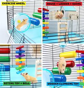 img 1 attached to 🐹 Premium GalaPet Hamster Cage: Includes Wheel and Essential Accessories