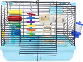 img 4 attached to 🐹 Premium GalaPet Hamster Cage: Includes Wheel and Essential Accessories