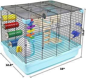 img 2 attached to 🐹 Premium GalaPet Hamster Cage: Includes Wheel and Essential Accessories