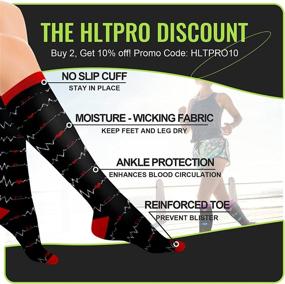 img 2 attached to 🧦 HLTPRO Compression Socks - 6 Pairs 20-30 mmHg Compression Stockings for Women & Men - Ideal for Medical, Nurse, Running