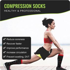 img 3 attached to 🧦 HLTPRO Compression Socks - 6 Pairs 20-30 mmHg Compression Stockings for Women & Men - Ideal for Medical, Nurse, Running