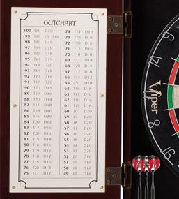 img 2 attached to Viper Hudson Dart Center: Premium All-in-One Classic Wood Cabinet with Official Sisal Dartboard, Steel-Tip Dart Set, Scoreboard & Out-Chart - Mahogany Finish