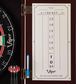 img 1 attached to Viper Hudson Dart Center: Premium All-in-One Classic Wood Cabinet with Official Sisal Dartboard, Steel-Tip Dart Set, Scoreboard & Out-Chart - Mahogany Finish