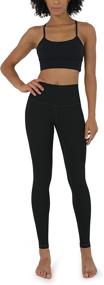 img 4 attached to ODODOS Leggings Exercise Athletic Charcoal Outdoor Recreation