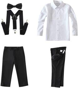 img 3 attached to Boys' Clothing and Suits & 👔 Sport Coats - Blue Wedding Dress Toddler Suits