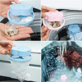 img 2 attached to 🧺 Efficient 4-Piece Reusable Lint Catcher for Washing Machines: Household Lint Mesh Bag Hair Filter Net Pouch - Ideal Washer Hair Catcher and Floating Machine Filter