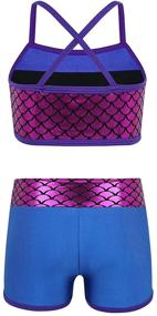 img 3 attached to 🧜 Agoky Girls' Mermaid Swimwear Gymnastics Activewear with Sequins