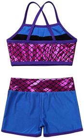 img 1 attached to 🧜 Agoky Girls' Mermaid Swimwear Gymnastics Activewear with Sequins