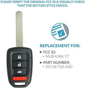 img 2 attached to 🔑 Enhanced Keyless2Go Replacement for Honda Accord & Civic Vehicles' Keyless Entry Remote Car Key Fob