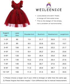 img 2 attached to 🌺 Weileenice Flower Girl Lace Dress for Pageants, Weddings, Christmas, and Holiday Parties