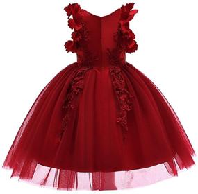 img 3 attached to 🌺 Weileenice Flower Girl Lace Dress for Pageants, Weddings, Christmas, and Holiday Parties